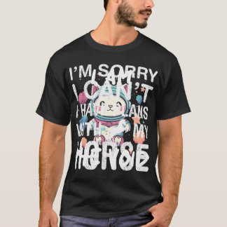 T-shirt J'Ai Des Plans Avec Mon Cheval Drôle Propriétaire 