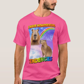 T-shirt J'Ai Des Tendances Homosexuelles Capybara