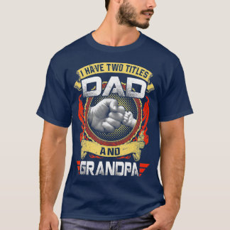T-shirt J'ai deux queues papa et grand-père Fête des pères