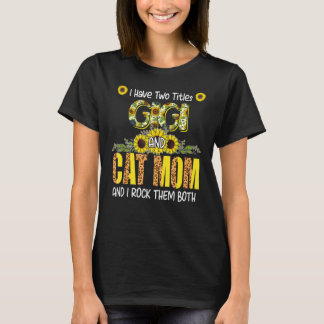 T-shirt J'Ai Deux Titres Gigi Et Chat Maman Mignonne Leopa