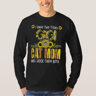 T-shirt J'Ai Deux Titres Gigi Et Chat Maman Mignonne Leopa