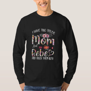 T-shirt J'Ai Deux Titres Maman Et Bebe Floral Grand Maman