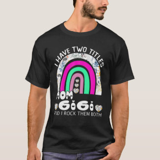 T-shirt J'Ai Deux Titres Maman Et Gigi Floral Rainbow Moth