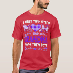 T-shirt J'Ai Deux Titres Maman Et Grand-Mère Léopard Viole