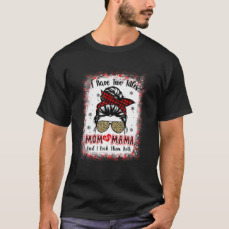 T-shirt J'Ai Deux Titres Maman Et Mama Buffalo Plaid Red M