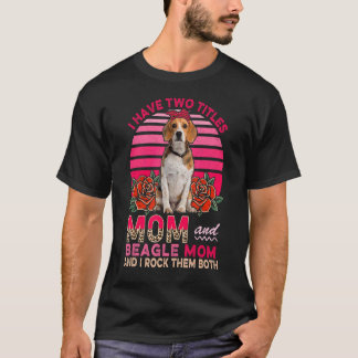 T-shirt J'Ai Deux Titres Maman Et Maman Beagle Fleurs Mign
