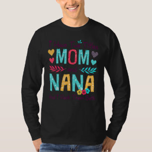 T-shirt J'Ai Deux Titres Maman Et Nana Femmes Décor Floral