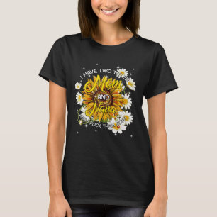 T-shirt J'Ai Deux Titres Maman Et Nana Sunflower Drôle