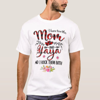 T-shirt J'Ai Deux Titres Maman Et Yaya Femmes Décor Floral