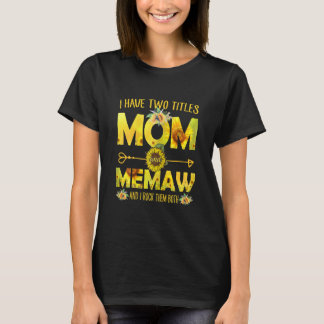 T-shirt J'Ai Deux Titres Maman Mémoustille Mère Tournesol 