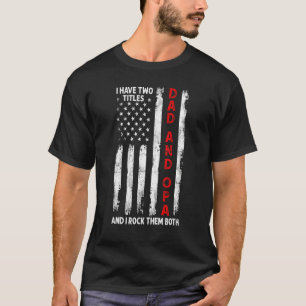 T-shirt J'Ai Deux Titres Papa Et Opa Men Drapeau Américain