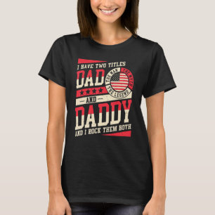 T-shirt J'Ai Deux Titres Papa Et Papa Hommes Décor Vintage