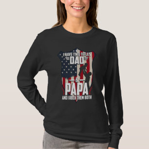 T-shirt J'Ai Deux Titres Papa Et Papa Hommes Drapeau Améri