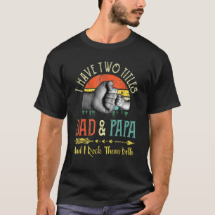 T-shirt J'Ai Deux Titres Papa Et Papa Vintage Papa & Fils