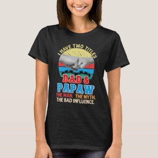 T-shirt J'Ai Deux Titres Papa Et Papaw L'Homme Mythe Mauva