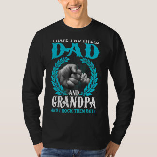 T-shirt J'Ai Deux Titres Papa Et Paw Paw Je Les Roche Tous