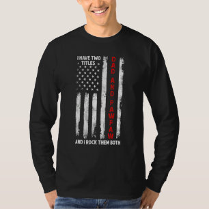 T-shirt J'Ai Deux Titres Papa Et Pawpaw Hommes Drapeau Amé