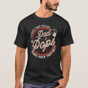 T-shirt J'Ai Deux Titres Papa Et Pops Hommes Décor Vintage