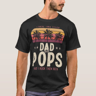 T-shirt J'Ai Deux Titres Papa Et Pops Men Retro Décor Gra