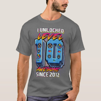 T-shirt J'ai déverrouillé niveau 10 Awesome 2012 jeu vidéo