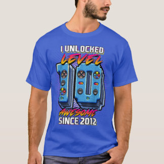 T-shirt J'ai déverrouillé niveau 10 Awesome 2012 jeu vidéo