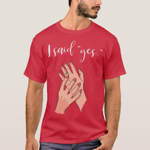 T-shirt J'Ai Dit Oui Mariage Fiançailles Épouse De Cercle