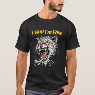 T-shirt J'ai dit que je vais bien Drôle Sarcastique Chat C
