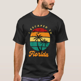 T-shirt J'Ai Échappé En Floride Palmiers Desantis Mouettes