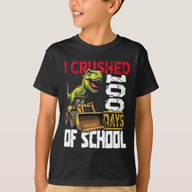 T-shirt J'Ai Écrasé 100 Jours De Construction De Bulldozer (Devant)