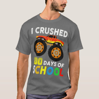 T-shirt J'Ai Écrasé 100 Jours De Garçons Scolaires Monster