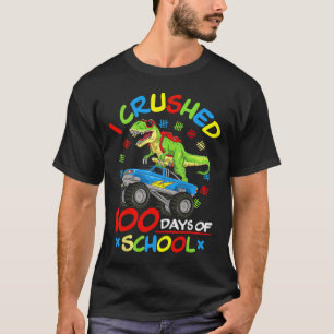 T-shirt J'Ai Écrasé 100 Jours De Garçons Scolaires Monster