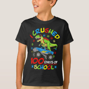 T-shirt J'Ai Écrasé 100 Jours De Garçons Scolaires Monster
