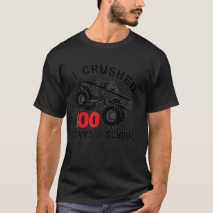 T-shirt J'Ai Écrasé 100 Jours De Garçons Scolaires Monster