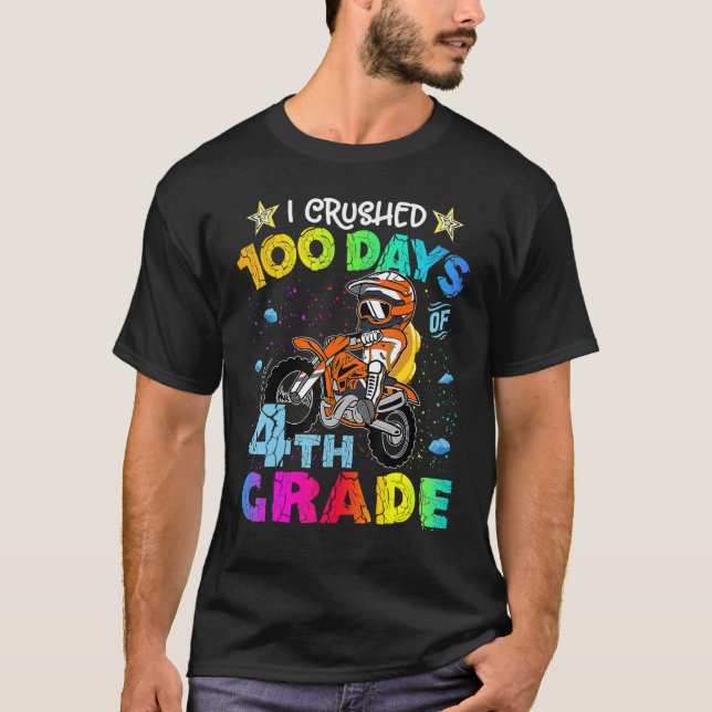 T-shirt J'Ai Écrasé 100 Jours De Vélo De 4E Année (Devant)