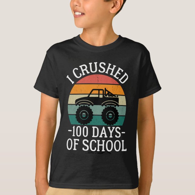 T-shirt J'Ai Écrasé 100 Jours D'École, Je Reviens À L'Écol (Devant)