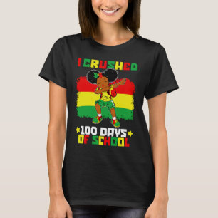 T-shirt J'Ai Écrasé 100 Jours D'École Noir Afro Dabbing Gi
