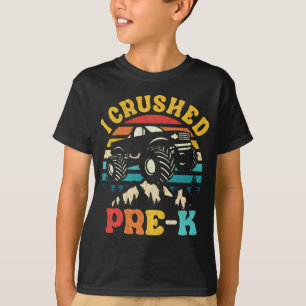 T-shirt J'ai écrasé PRE-K Monster Truck Graduation Cap Enf