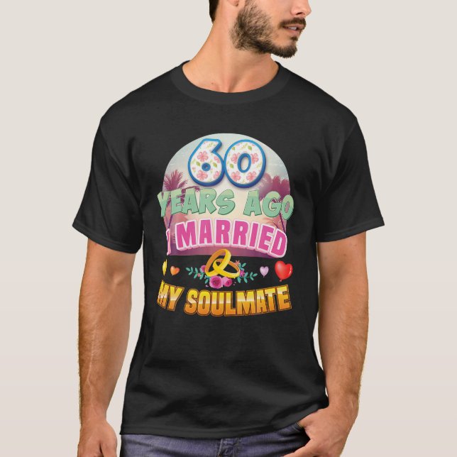 T-shirt J'Ai Épousé Mon Âne Il Y A 60 Ans 60E Mariage Et (Devant)