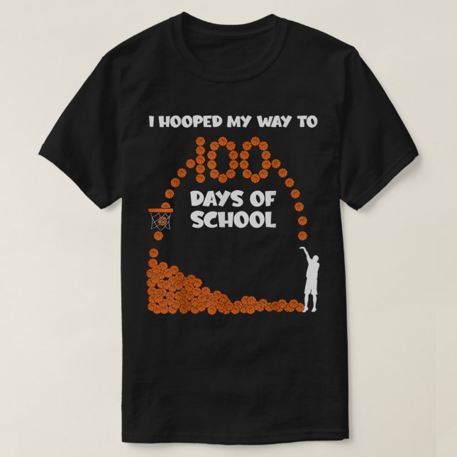 T-shirt J'Ai Espéré Mon Chemin À 100 Jours De Basket-Ball  (Design devant)