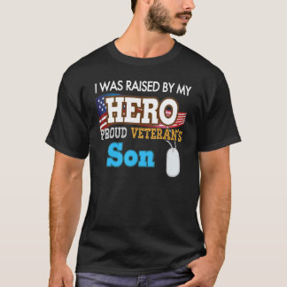 T-shirt J'Ai Été Élevée Par Mon Héros Fière Le Fils De Vét