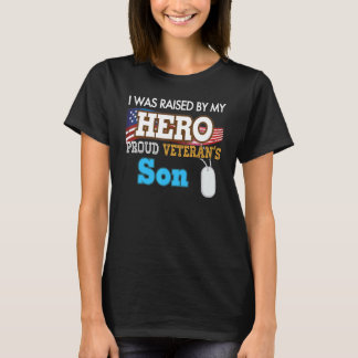 T-shirt J'Ai Été Élevée Par Mon Héros Fière Le Fils De Vét
