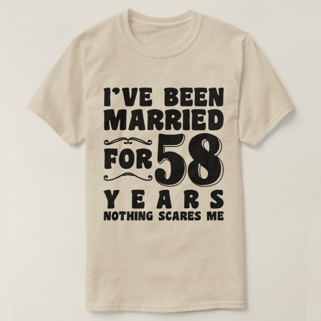 T-shirt J'ai été marié pendant 58 ans Mari Femme Humour (Design devant)