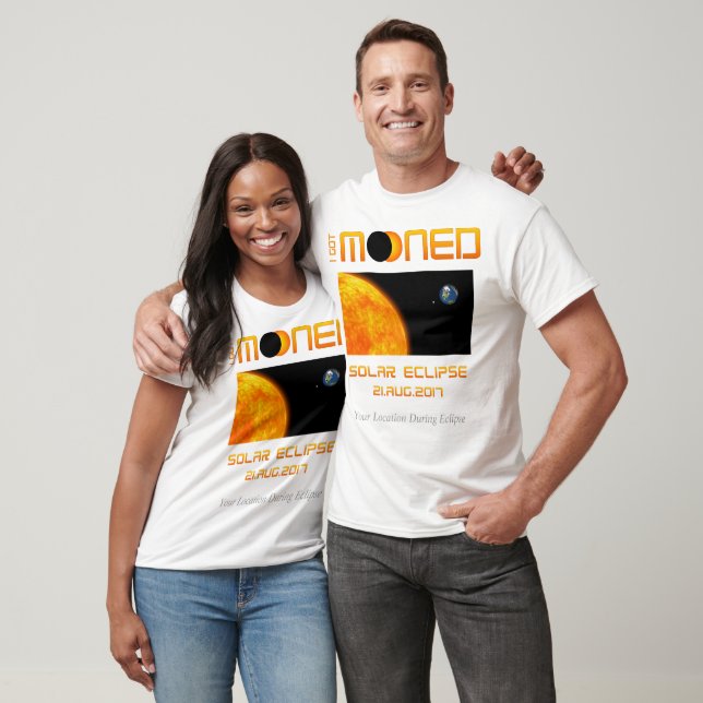 T-shirt J'Ai Été Mooné (Éclipse Solaire) (Unisexe)