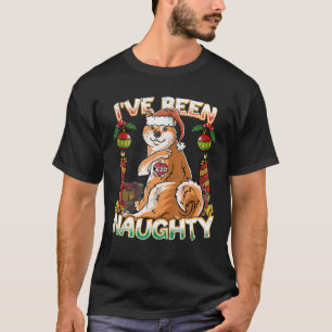T-shirt J'Ai Été Naughty Shiba Inu Fox Dog Avec Père Noël 