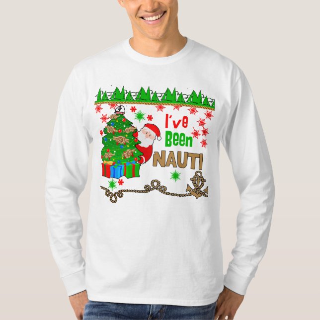 T-shirt J'ai été Nauti ce Noël nautique (Devant)