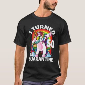 T-shirt J'Ai Eu 50 Ans En Quarantaine Dabbing Unicorn 50th