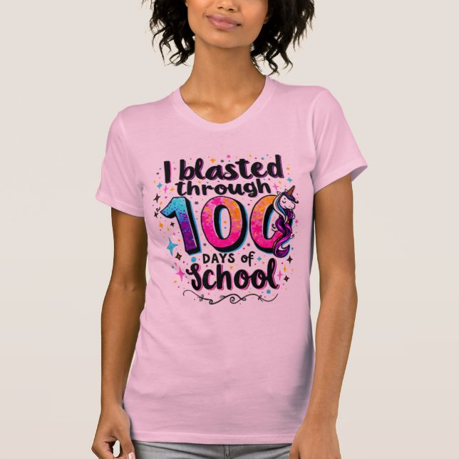 T-shirt J'ai explosé les 100 jours d'école licorne (Devant)