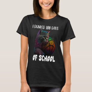 T-shirt J'Ai Fait 100 Jours De Basketball Scolaire De Chat