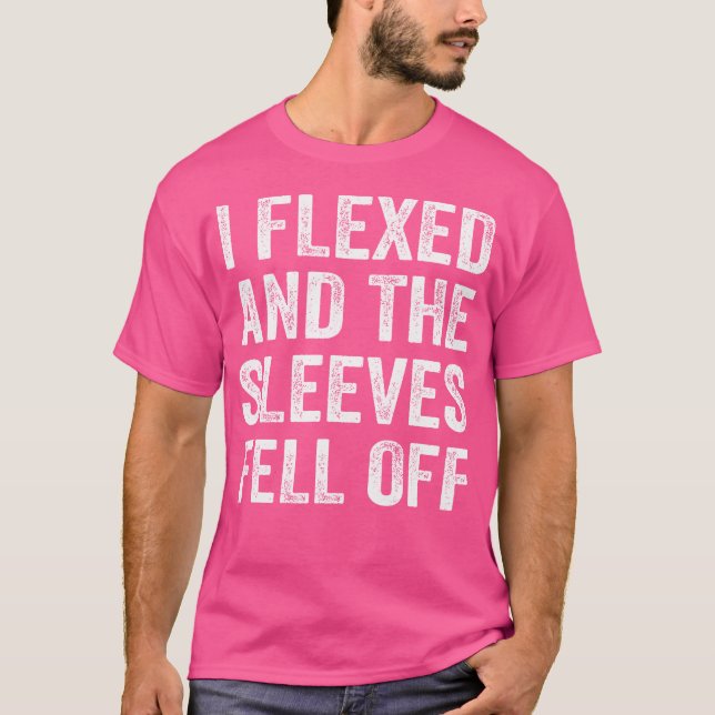 T-shirt J'ai Flexé Manches Tombé De Funny Body Builder Pes (Devant)