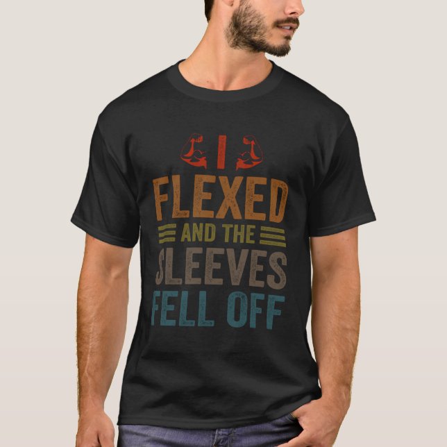 T-shirt J'ai Flexé Manches Tombé De Funny Body Builder Pes (Devant)